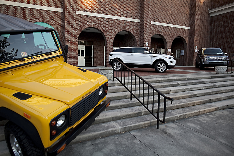 1994 Yellow Defender, 2012 Range Rover Sport, Evoque, LR4, Trask Coliseum UNCW Casino Night